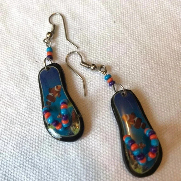 Cute Finding Nemo Theme Sandals Earrings - Picture 1 of 3